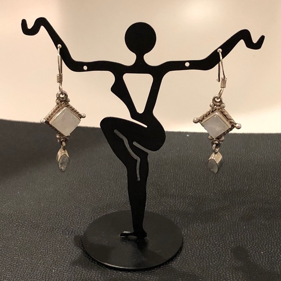 🤩🍃💐Sterling 925 moonstone earrings💐🍃 - Picture 2 of 5
